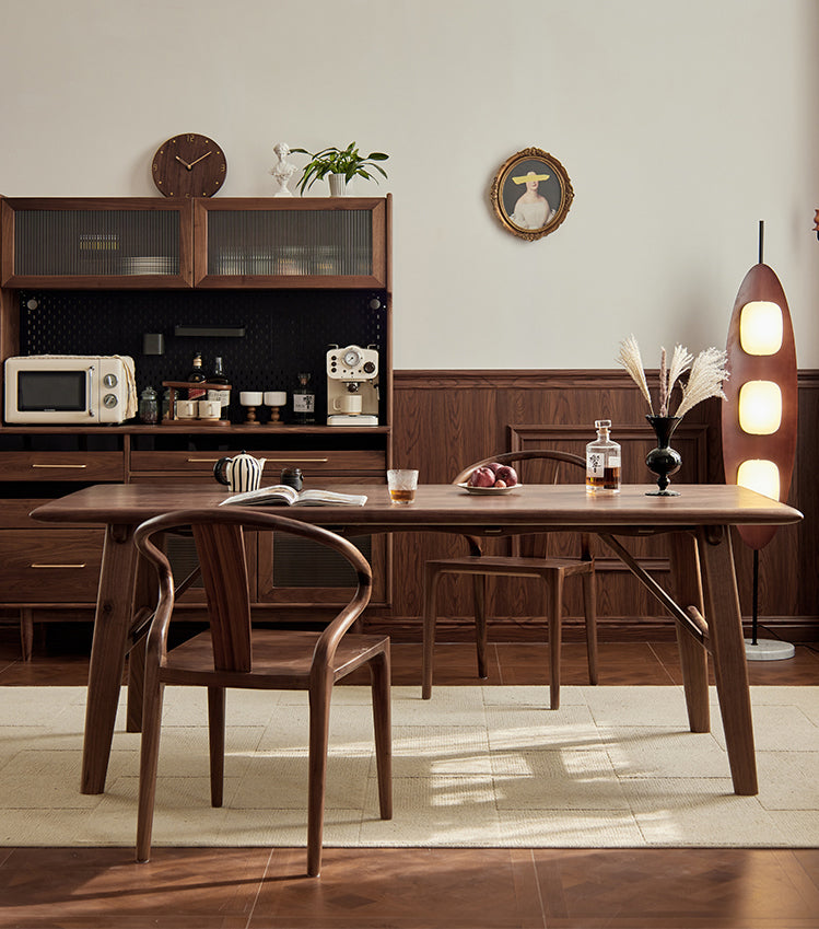 Mazonvintage-Modern Elegance Solid Black Walnut Wood Table