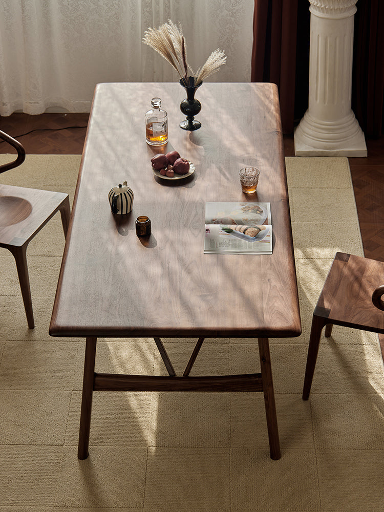 Mazonvintage-Modern Elegance Solid Black Walnut Wood Table