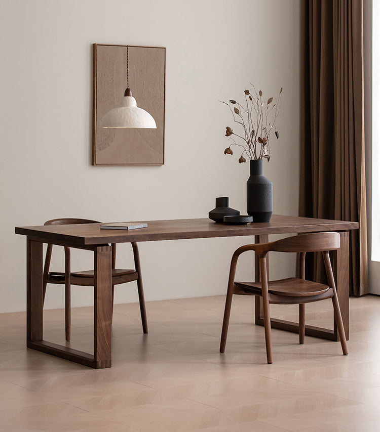 Mazonvintage-Citrine Dark Walnut Wood Dining Table