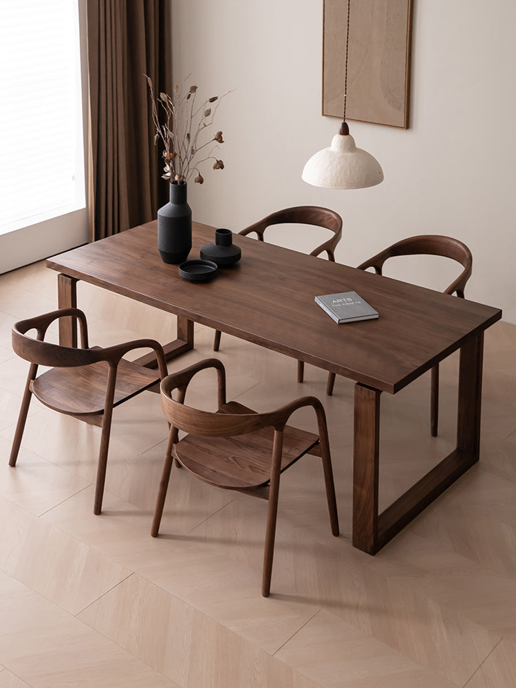 Mazonvintage-Citrine Dark Walnut Wood Dining Table