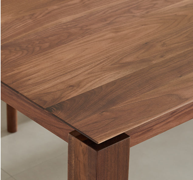Mazonvintage-Haven Black Walnut Wood Table with Square Legs