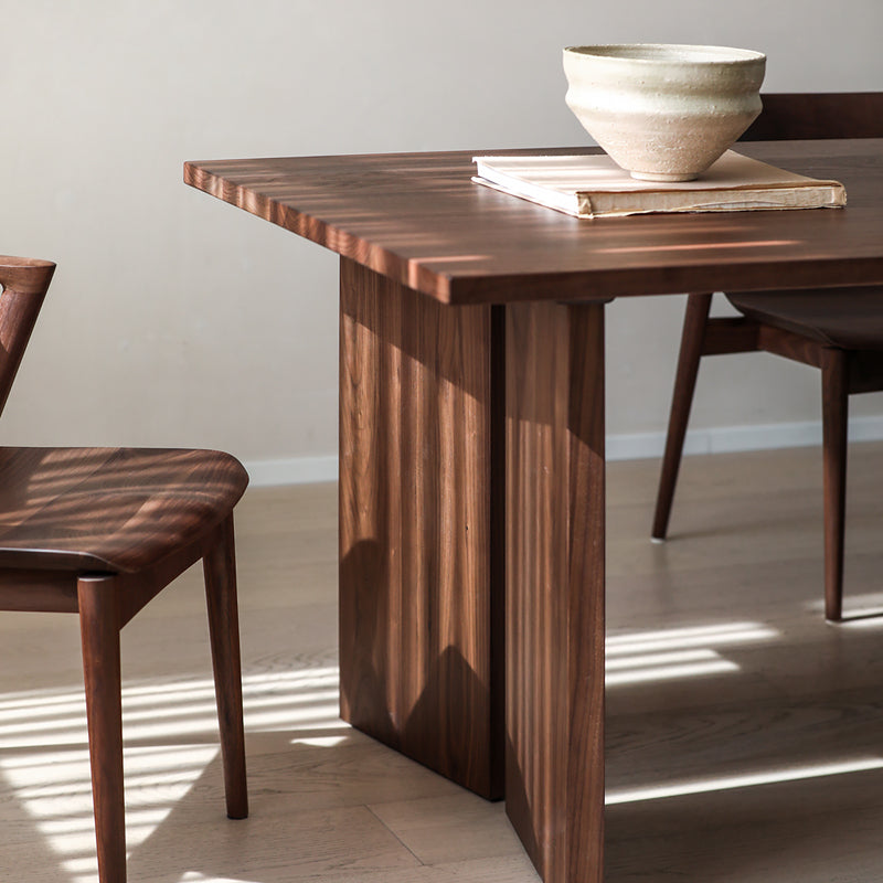 Mazonvintage-Cultural Retro Dark Walnut Wood Dining Table