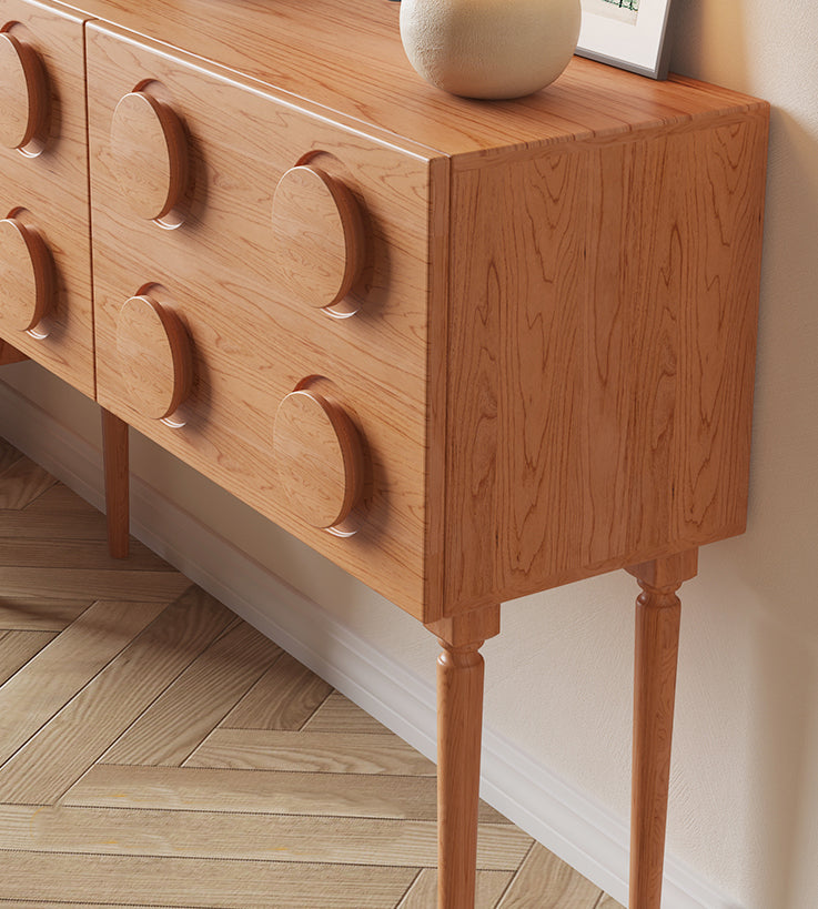 Mazonvintage-Nexus Eight Circle Point Design Cherry Wood Console Table