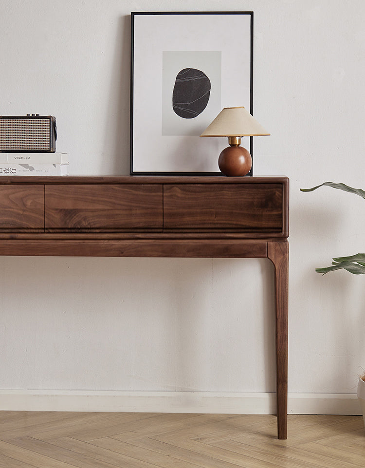 Mazonvintage-Cypress Entryway Solid Walnut Wood Console Table