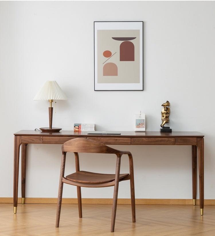 Mazonvintage-Clean Lines Modern Workspace Walnut Wood Standing Desk