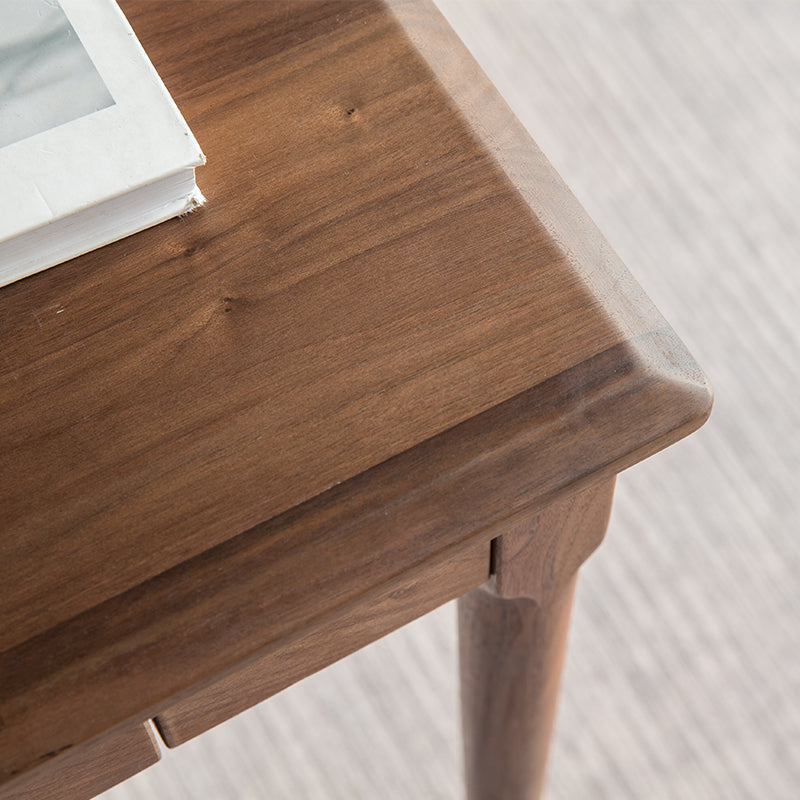 Mazonvintage-Future Walnut Wood Glass Surface Drawer Desk