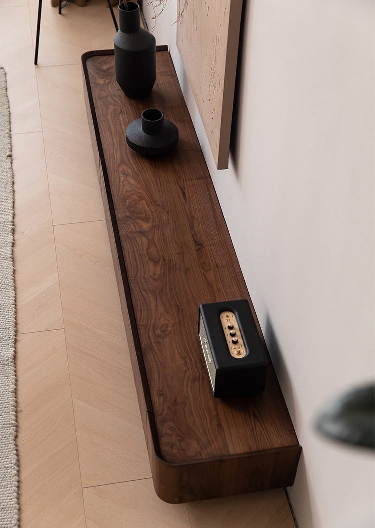 Mazonvintage-Tribe Link Up Drawers Black Walnut Wood Media Center