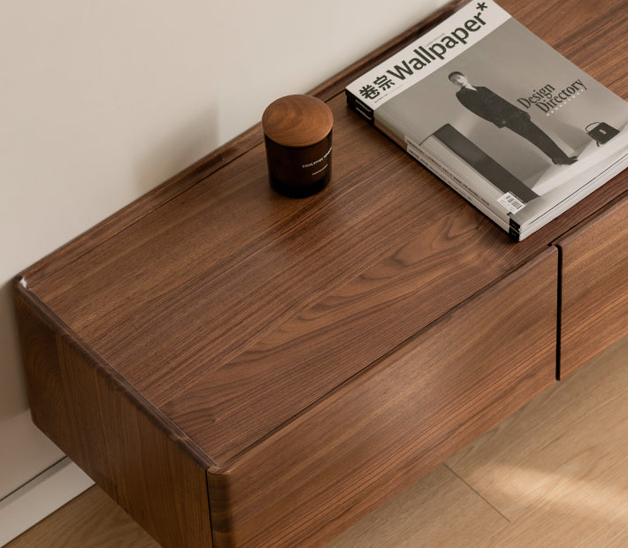 Mazonvintage-Full Consistent Solid Walnut Wood Board TV Stand