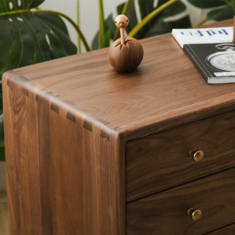 Mazonvintage-Arcadia Solid Walnut Wood Bedside Table