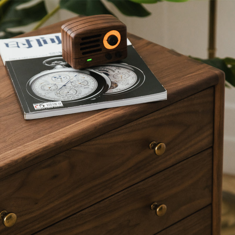 Mazonvintage-Arcadia Solid Walnut Wood Bedside Table