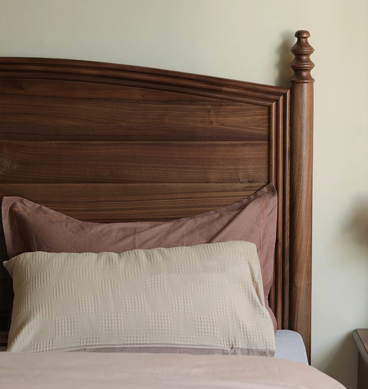Mazonvintage-Noble America Antique Solid Walnut Wood Bed