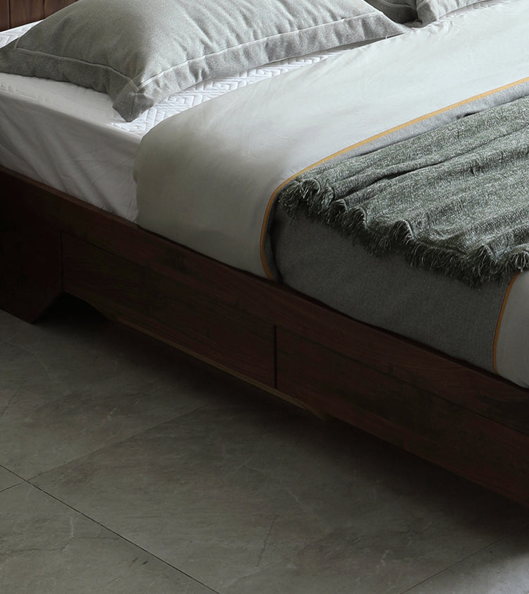 Mazonvintage-Sierra Big Hydraulic Bed Made of Black Walnut Wood