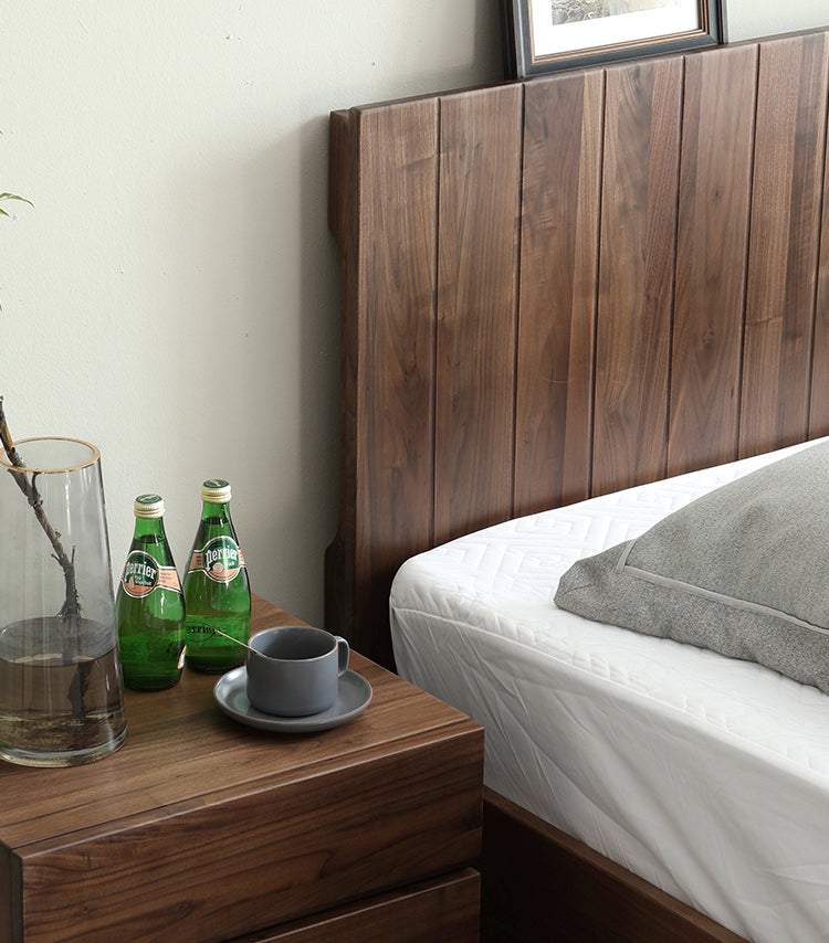 Mazonvintage-Sierra Big Hydraulic Bed Made of Black Walnut Wood