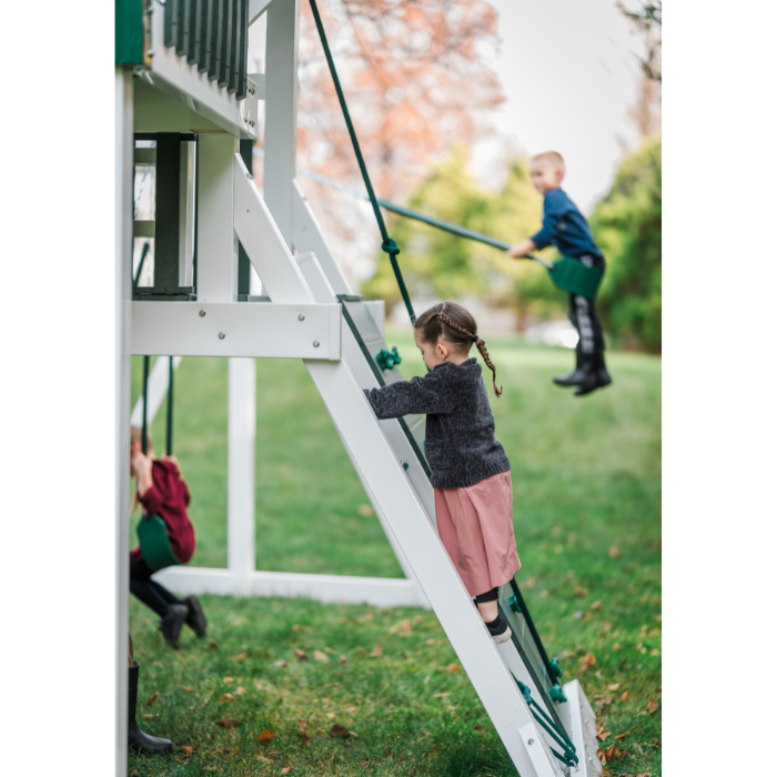 Nebula Vinyl Swing Set with Spiral Slide