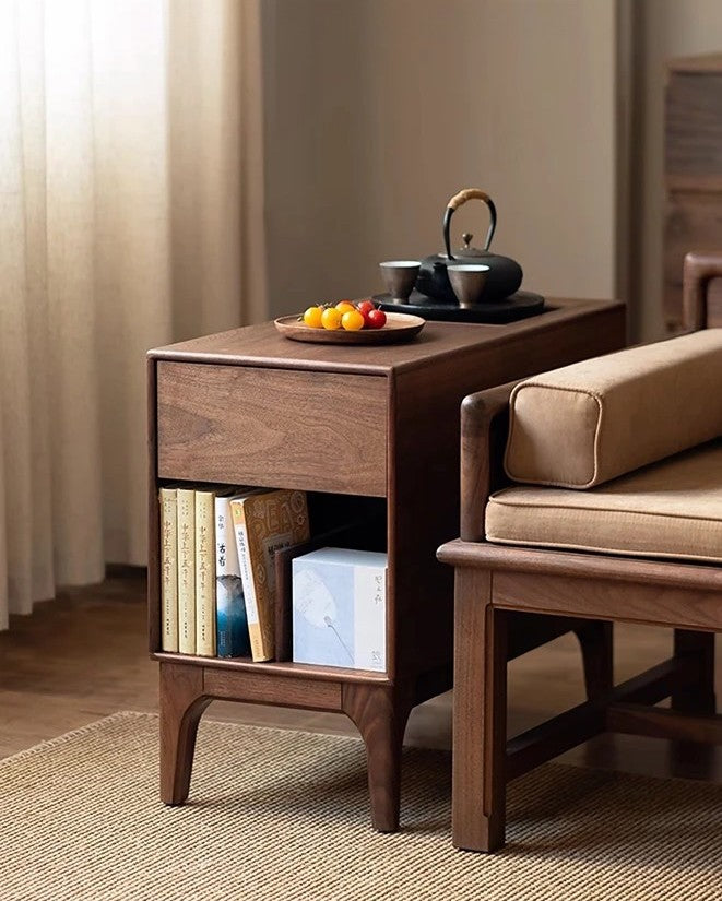 Mazonvintage-Charming Cottage black walnut Wood End Table