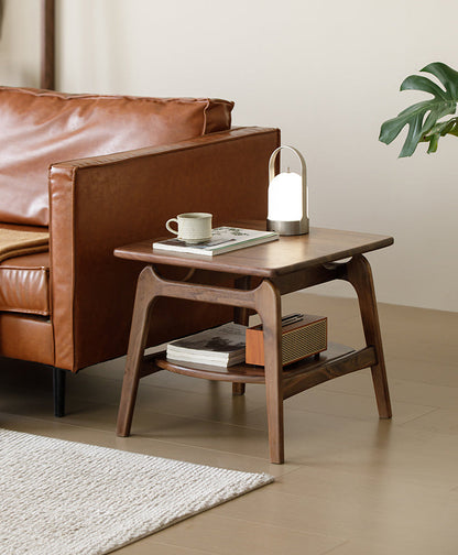 Mazonvintage-Danish Vintage Dual Walnut Wood End Table