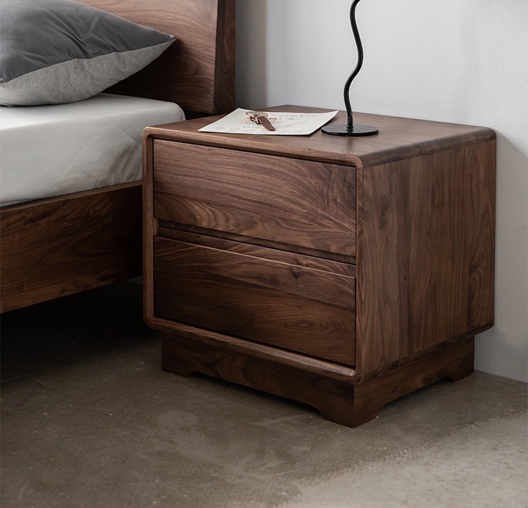 Mazonvintage-Timeless Black Walnut Wood Bedside Table