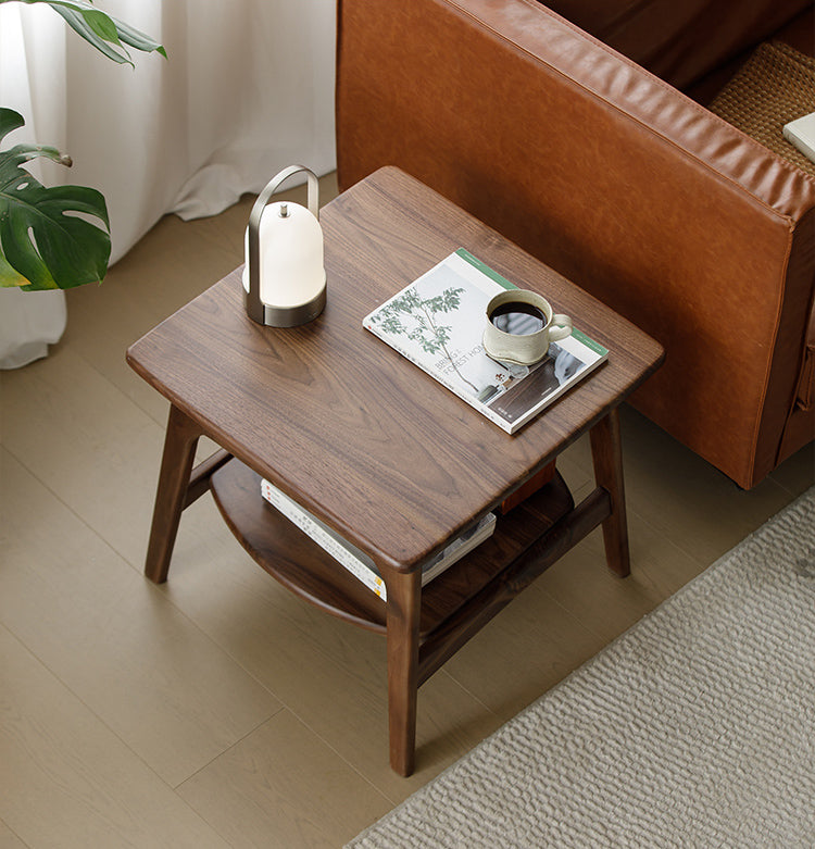 Mazonvintage-Danish Vintage Dual Walnut Wood End Table