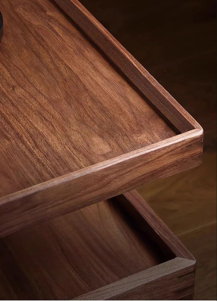 Mazonvintage-Creative Geometry Black Walnut Wood Side Table