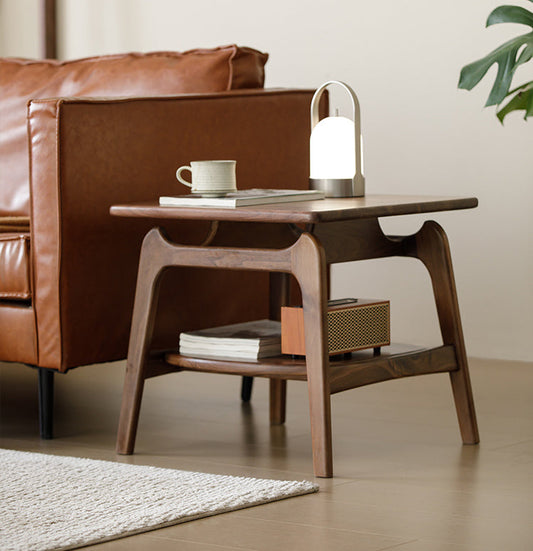 Mazonvintage-Danish Vintage Dual Walnut Wood End Table