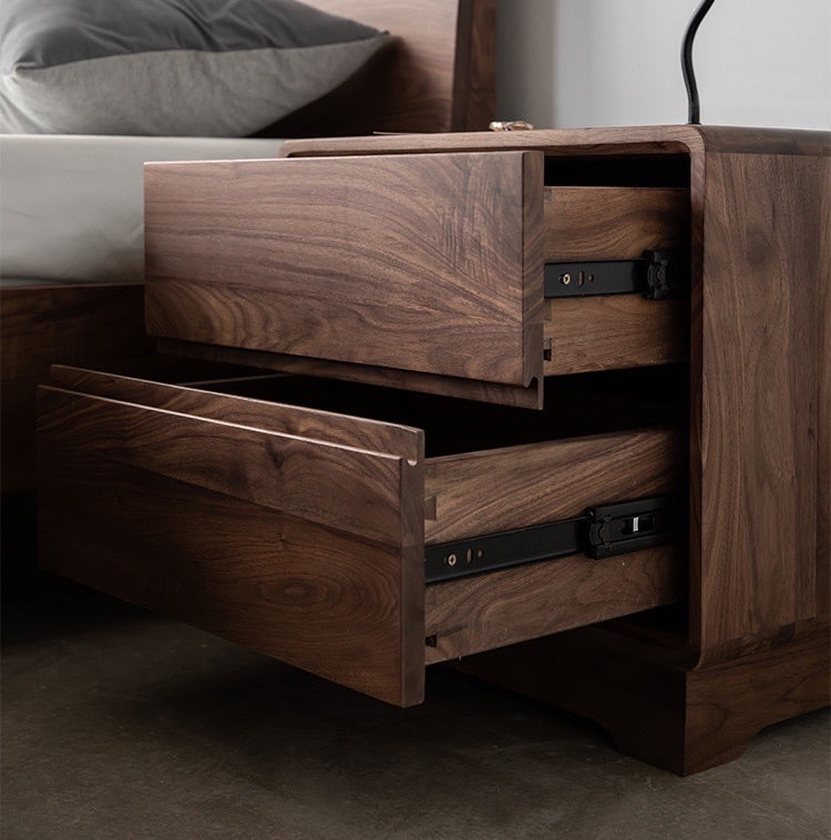 Mazonvintage-Timeless Black Walnut Wood Bedside Table