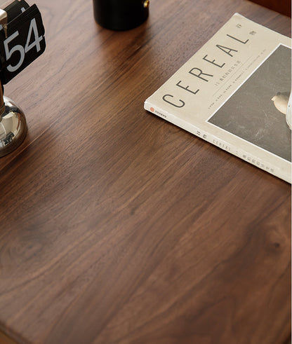 Mazonvintage-Clean Design Walnut Wood Nightstand with 2 Drawers