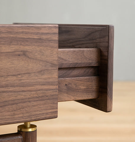Mazonvintage-Art Deco Black Walnut Wood Night Table