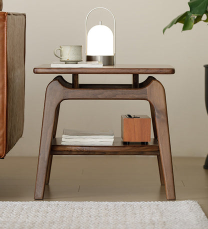 Mazonvintage-Danish Vintage Dual Walnut Wood End Table