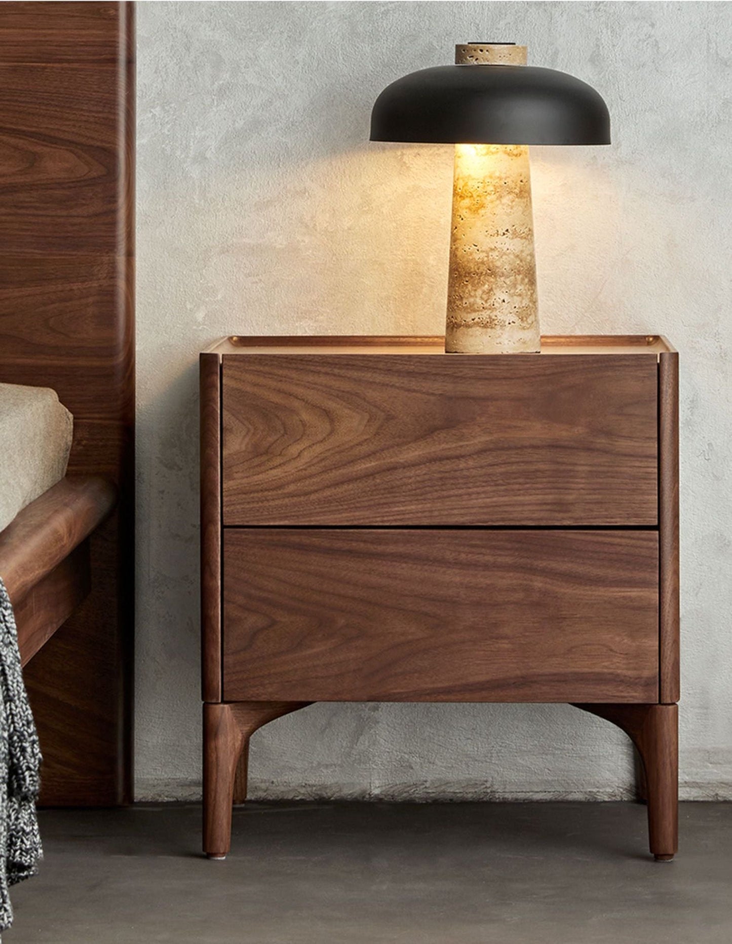Mazonvintage-Sophisticated Black Walnut Wood Nightstand