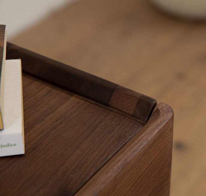 Mazonvintage-Eclipse Four High Leg Walnut Wood Bedside Table