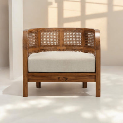 Nest Teak Wood Single Seater Sofa