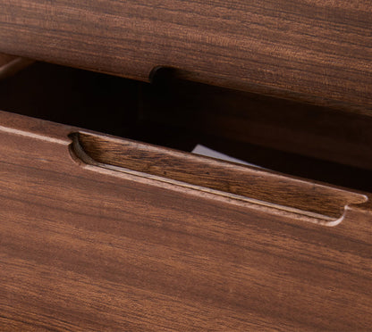 Mazonvintage-Bespoke 3 Drawers Black Walnut Wood Bedside Table