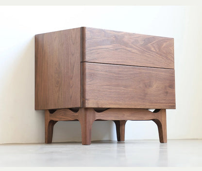 Mazonvintage-Lost Horizon Style Black Walnut Wood Nightstand