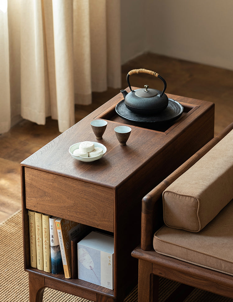 Mazonvintage-Charming Cottage black walnut Wood End Table