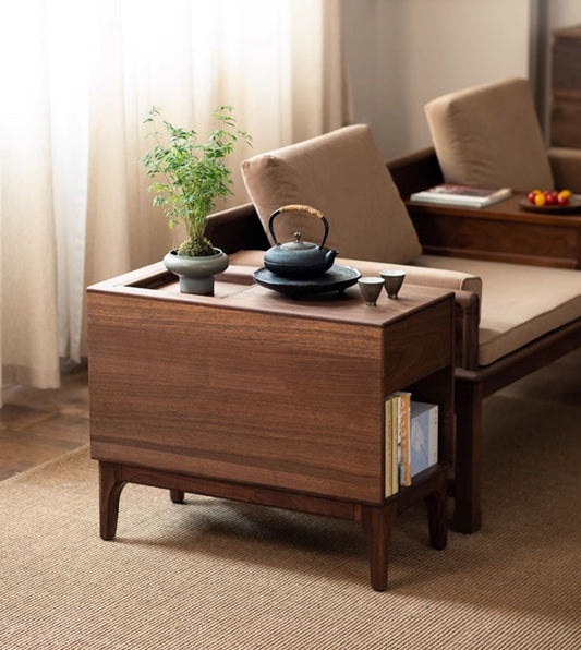 Mazonvintage-Charming Cottage black walnut Wood End Table