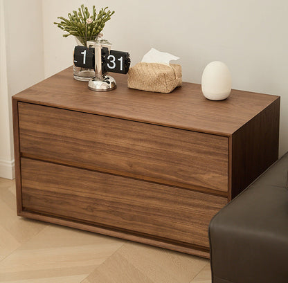 Mazonvintage-Minimalist Black Walnut Wood Bedside Table