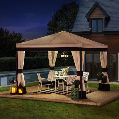 Mazonvintage 10x10 White Gazebo with Curtain and Netting