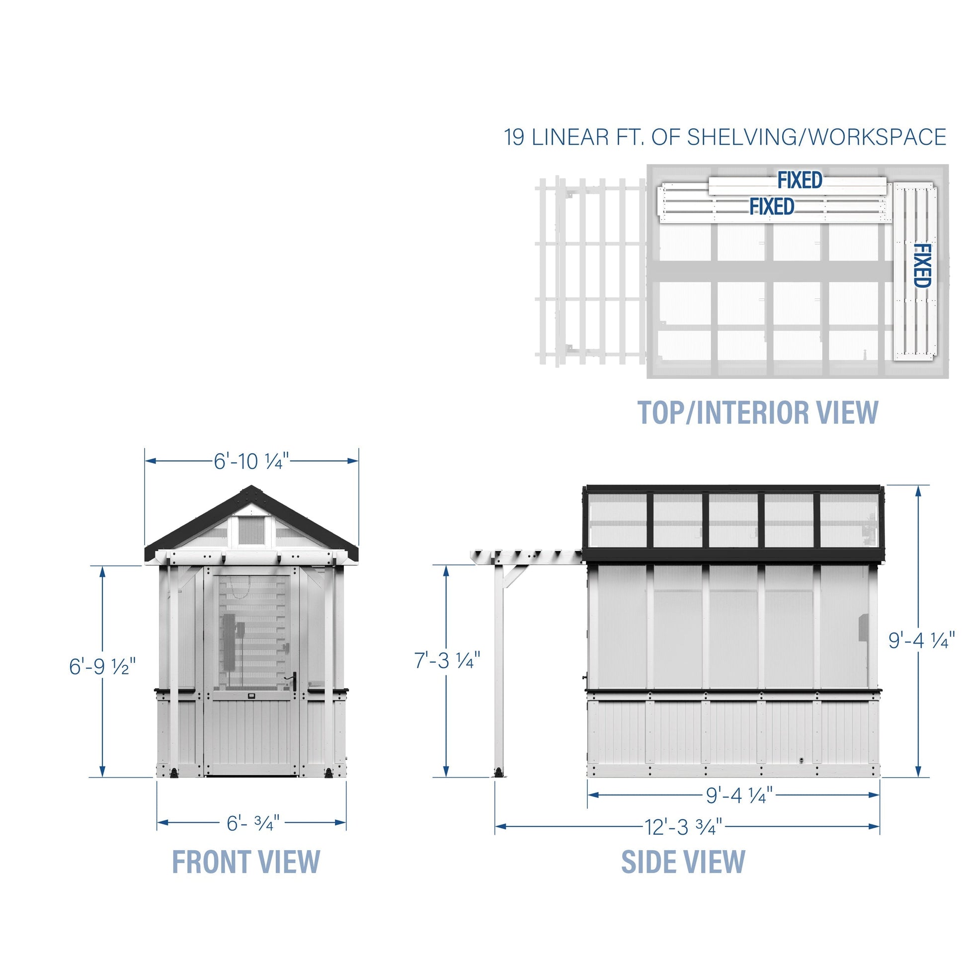 9x6 White Bellerose Greenhouse