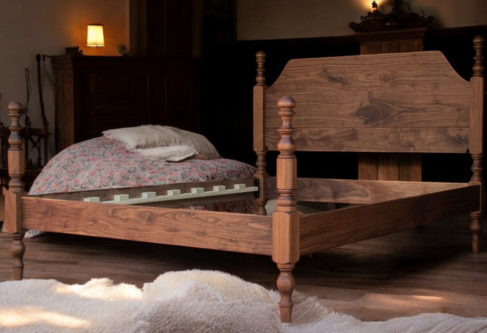 Aideen Walnut Wood Bed