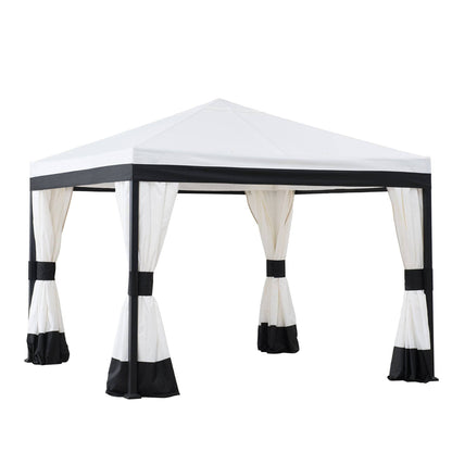Mazonvintage 10x10 White Gazebo with Curtain and Netting
