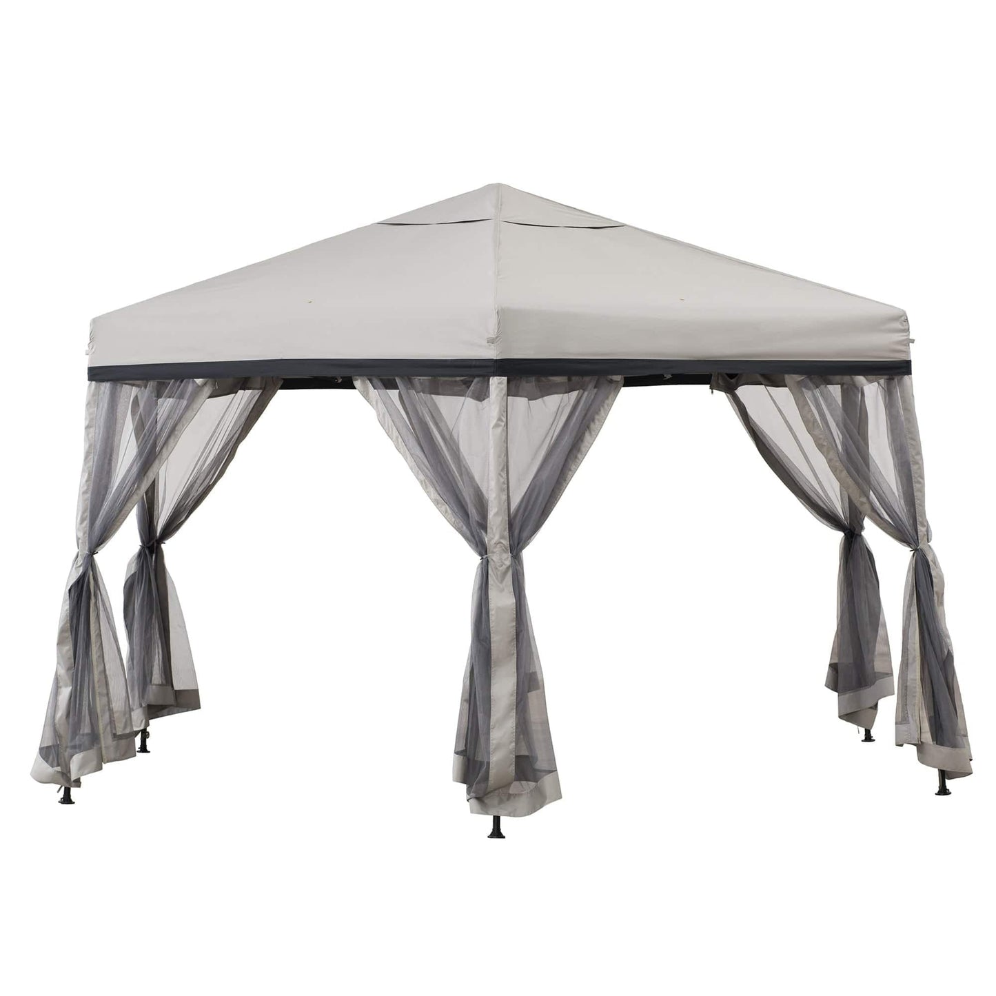 Mazonvintage 11x11 Hexagon Pop Up Gazebo with Netting
