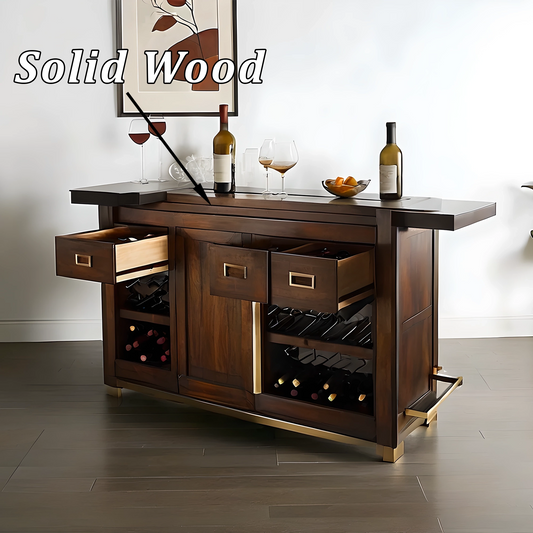 Wooden wine cabinet with glass doors, designed for elegance and practicality – ideal for any wine lover.