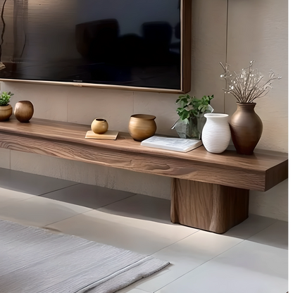 Walnut Wood TV Cabinet, Scandinavian Minimalist Style, Luxury and Functional