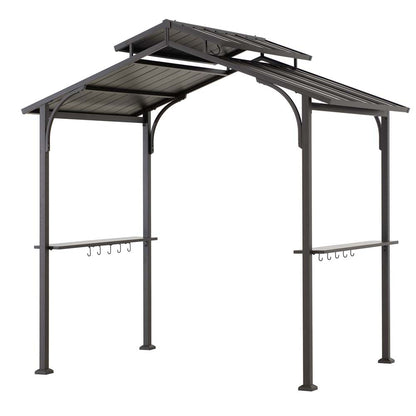 Mazonvintage 5x8 Grilling Gazebo with Hooks and Bar Shelves for BBQ