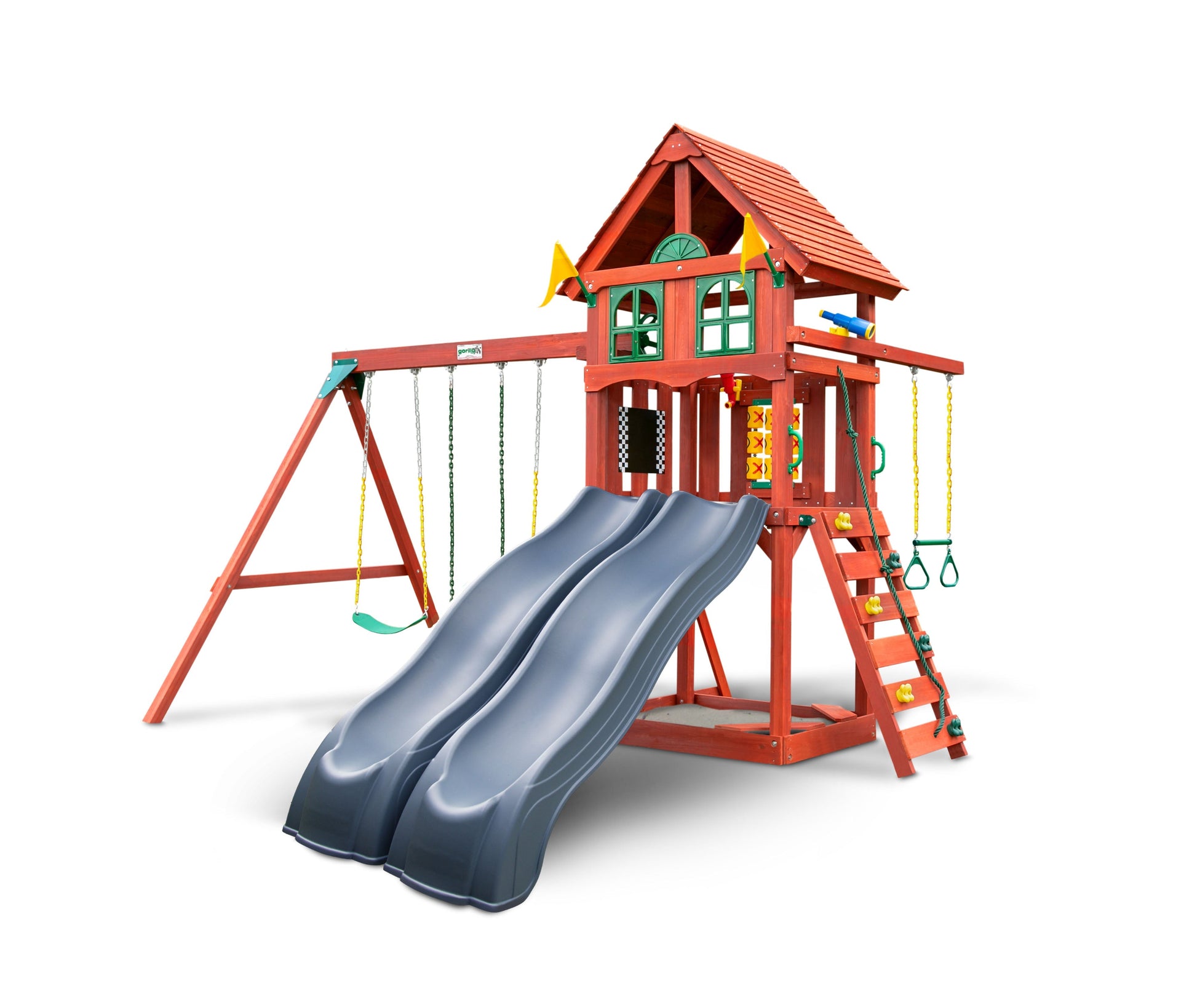 Adventure Wave Swing Set w/ Grey Slides