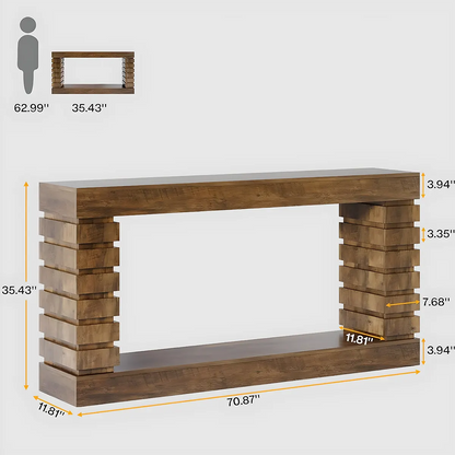 70.9 inch thick leg console table – MFD wood, modern style 