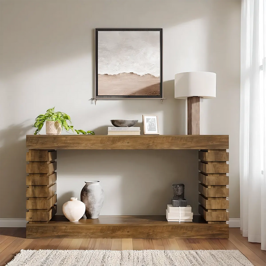 70.9 inch thick leg console table – MFD wood, modern style 