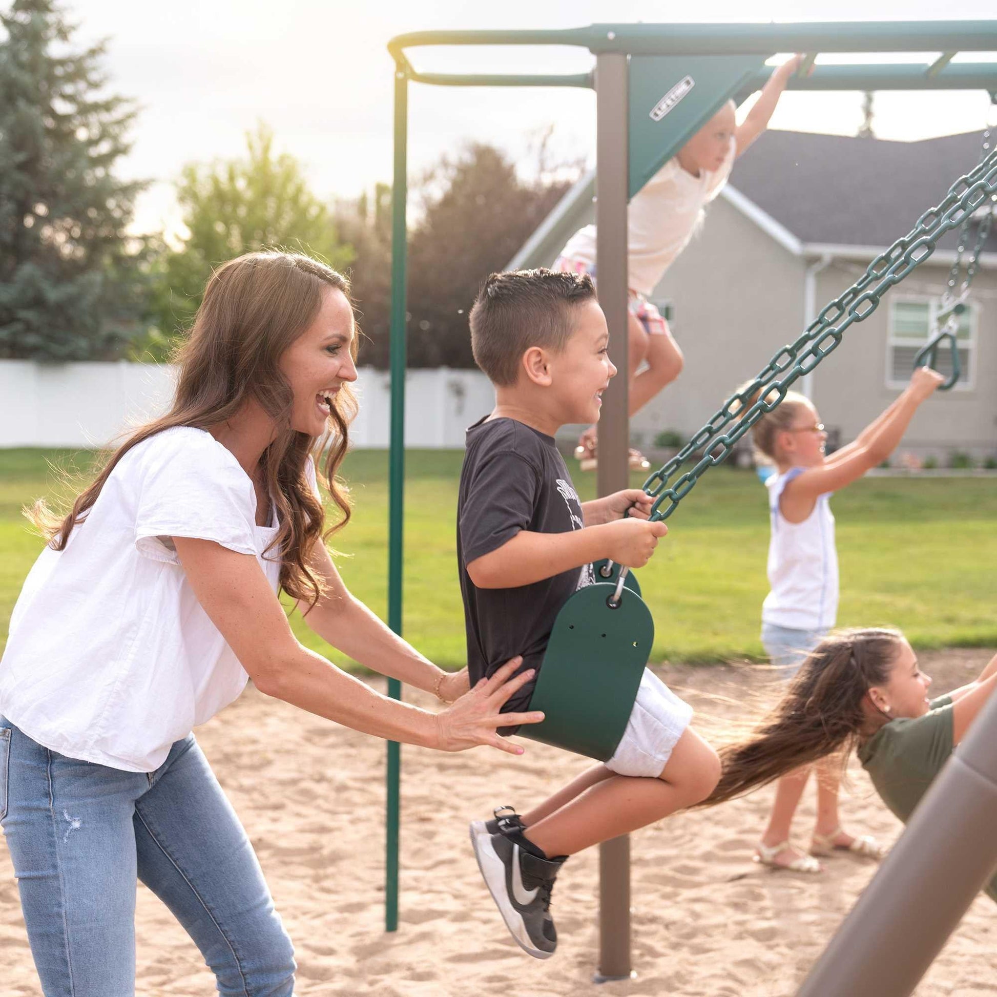 Mazonvintage Monkey Bar Adventure Swing Set (Earthtone) - 91028