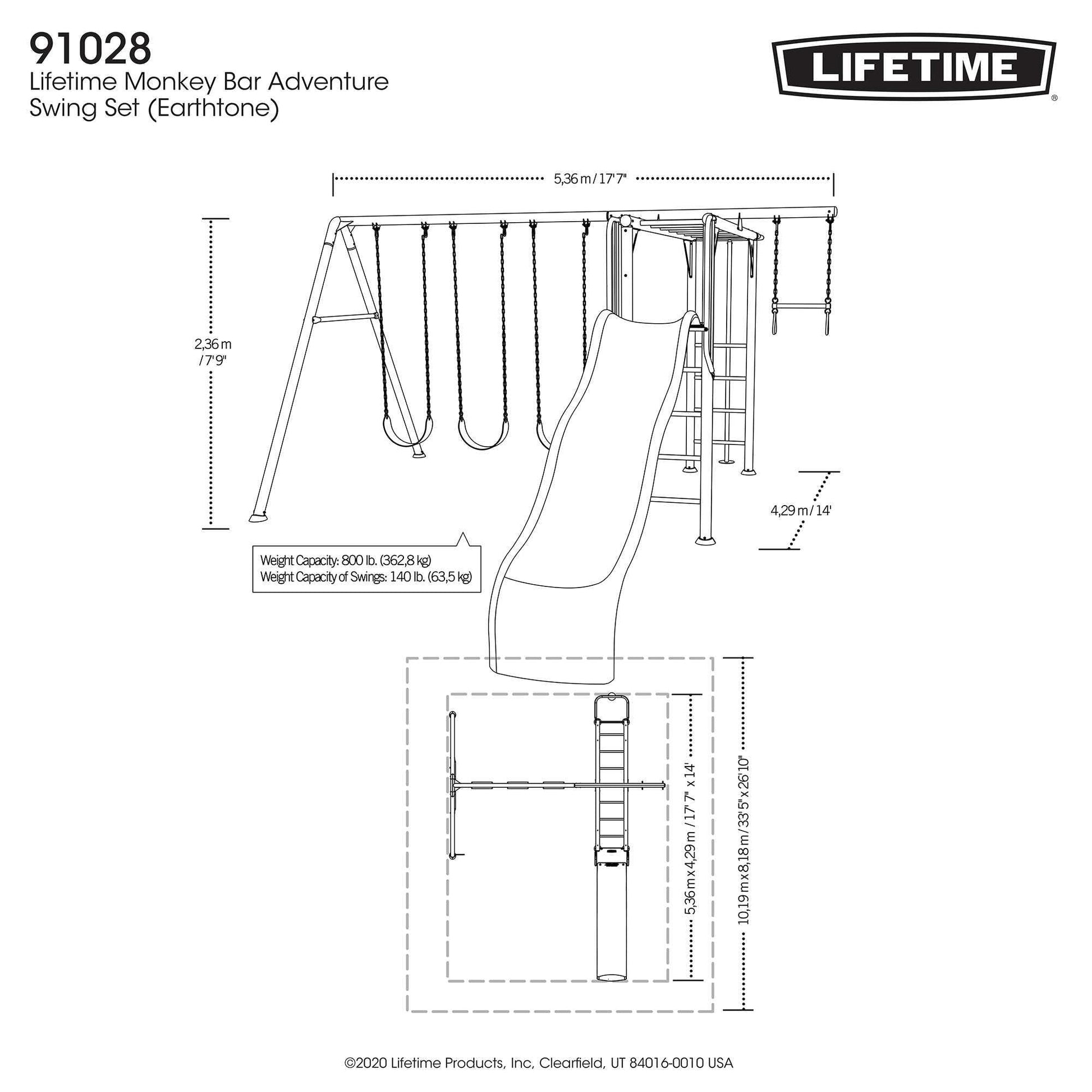 Mazonvintage Monkey Bar Adventure Swing Set (Earthtone) - 91028