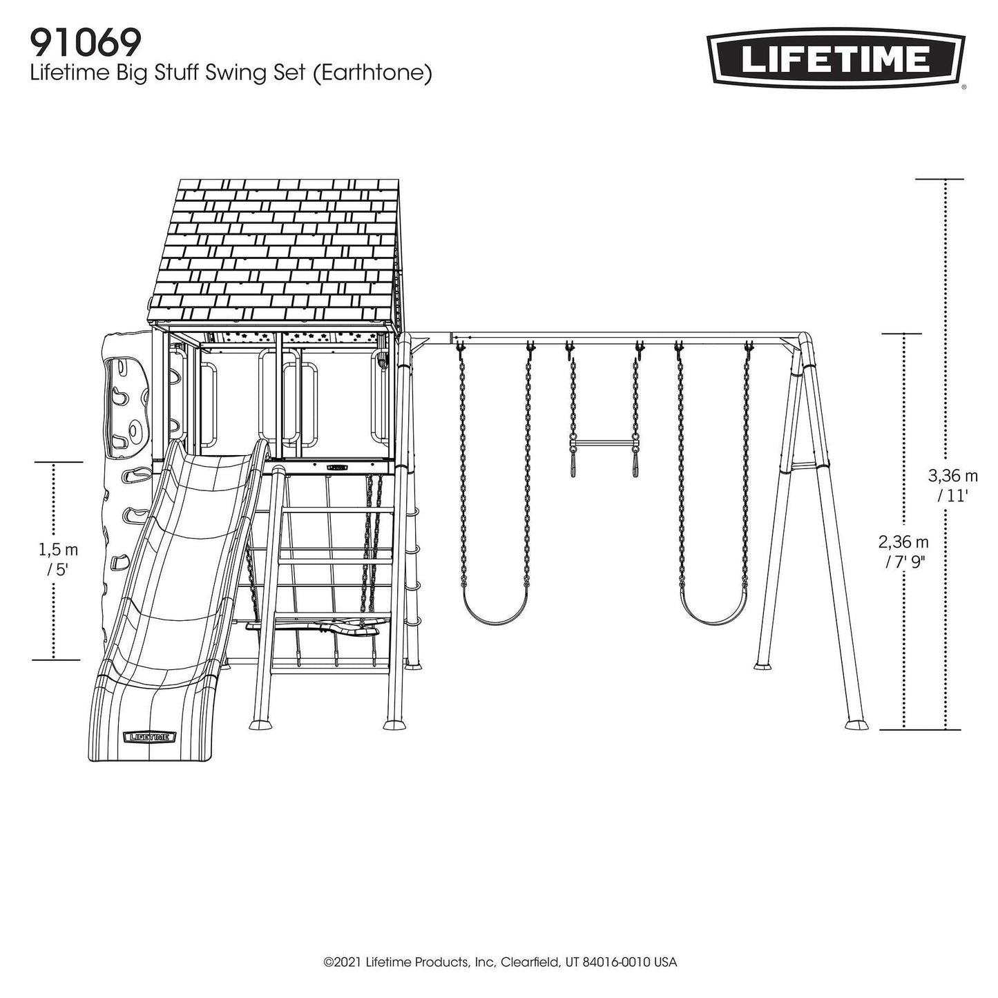 Mazonvintage Big Stuff Swing Set (Earthtone) - 91069